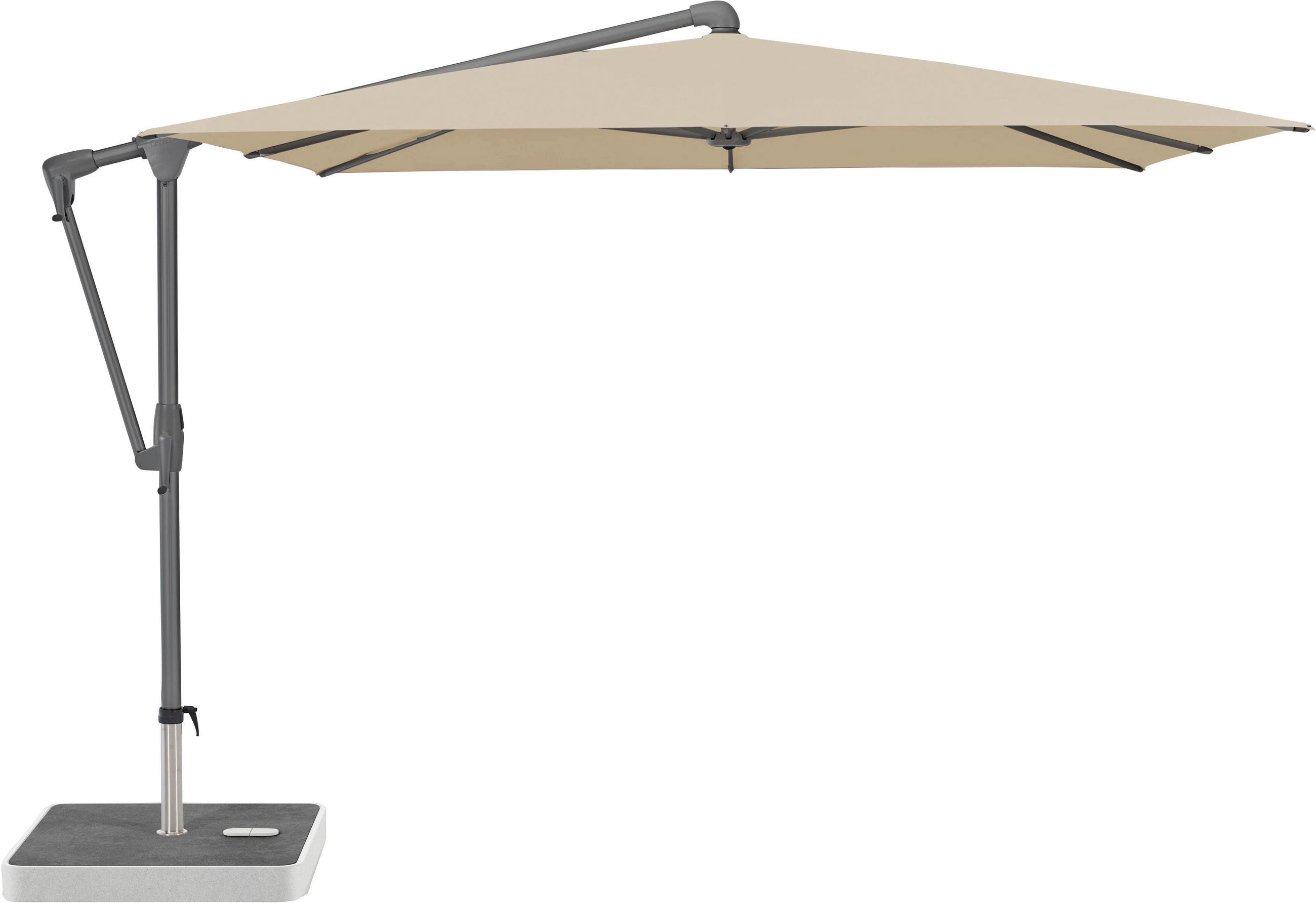 AMPELSCHIRM 270x270 cm Creme  - Anthrazit/Creme, Basics, Textil/Metall (270/270cm) - Glatz