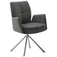 ARMLEHNSTUHL  , Stoffauswahl, Typenauswahl, Sitzfläche 360° drehbar, Gestellauswahl  , Flachgewebe  ,  - Edelstahlfarben/Anthrazit, Design, Textil/Metall (60/87/61cm) - Novel