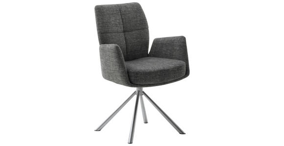 ARMLEHNSTUHL  , Stoffauswahl, Typenauswahl, Sitzfläche 360° drehbar, Gestellauswahl  , Flachgewebe  ,  - Edelstahlfarben/Anthrazit, Design, Textil/Metall (60/87/61cm) - Novel