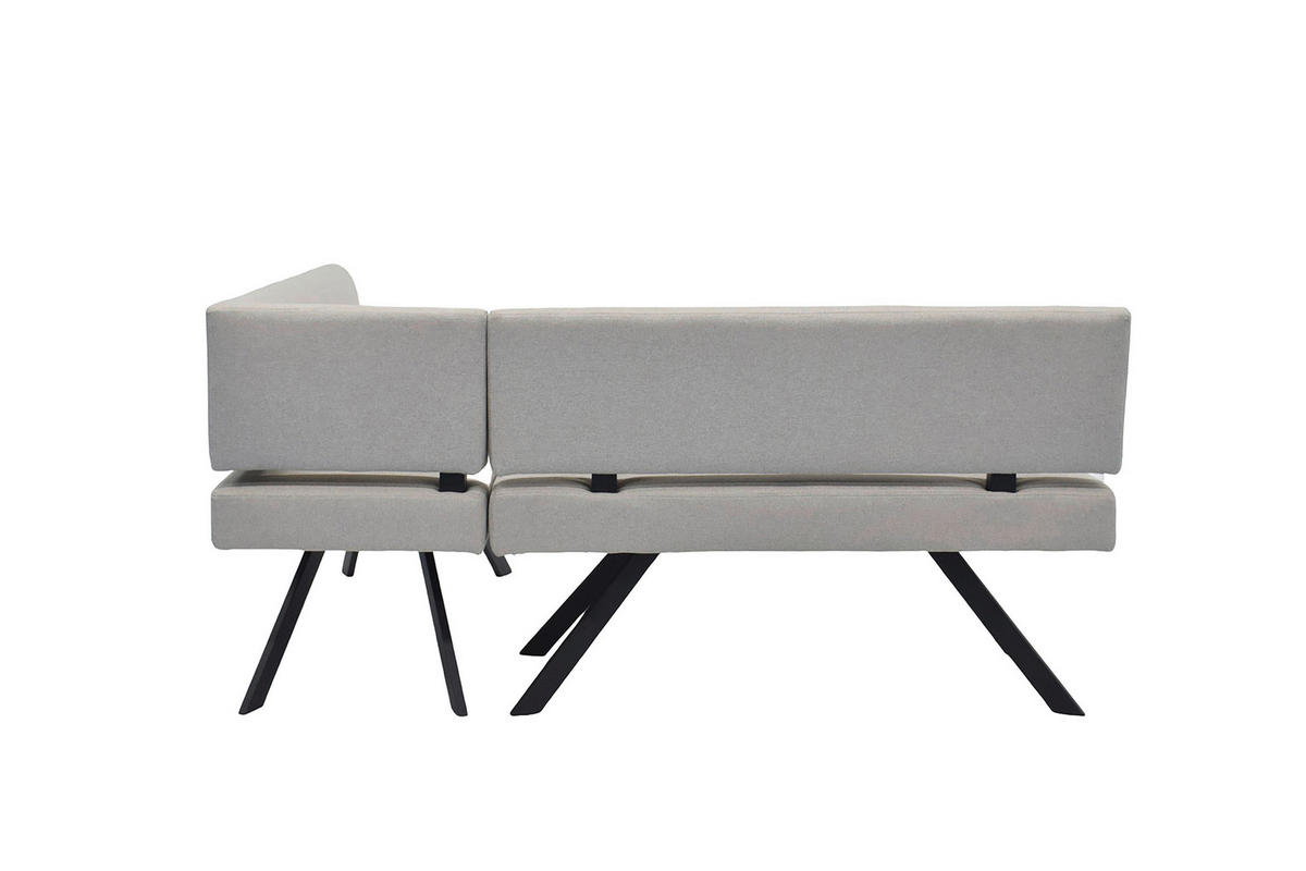 ECKBANK 182/85 cm Taupe   - Taupe/Schwarz, MODERN, Textil/Metall (182/85cm) - MID.YOU