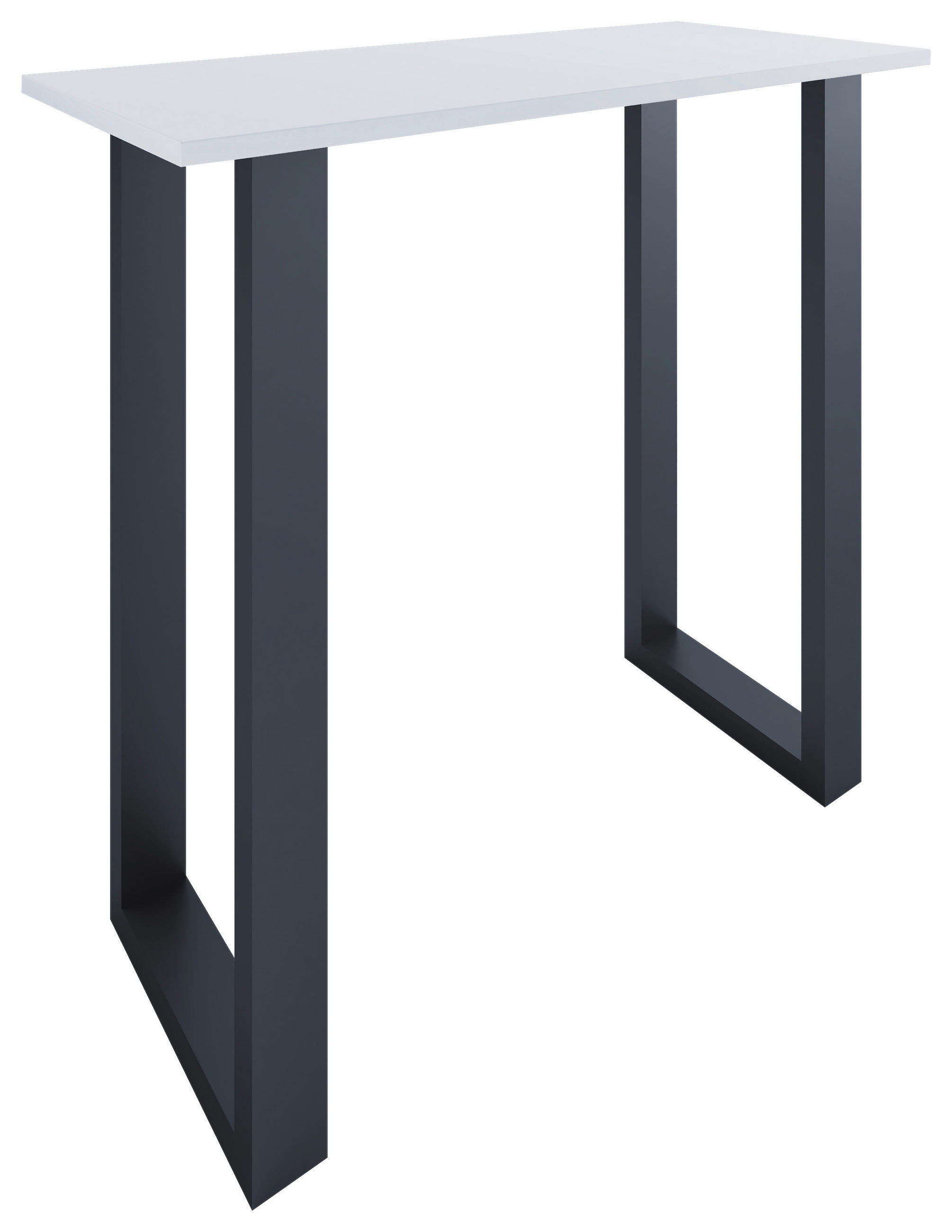 BARTISCH rechteckig Schwarz, Weiß  - Schwarz/Weiß, KONVENTIONELL, Holzwerkstoff/Metall (110/50/102cm)