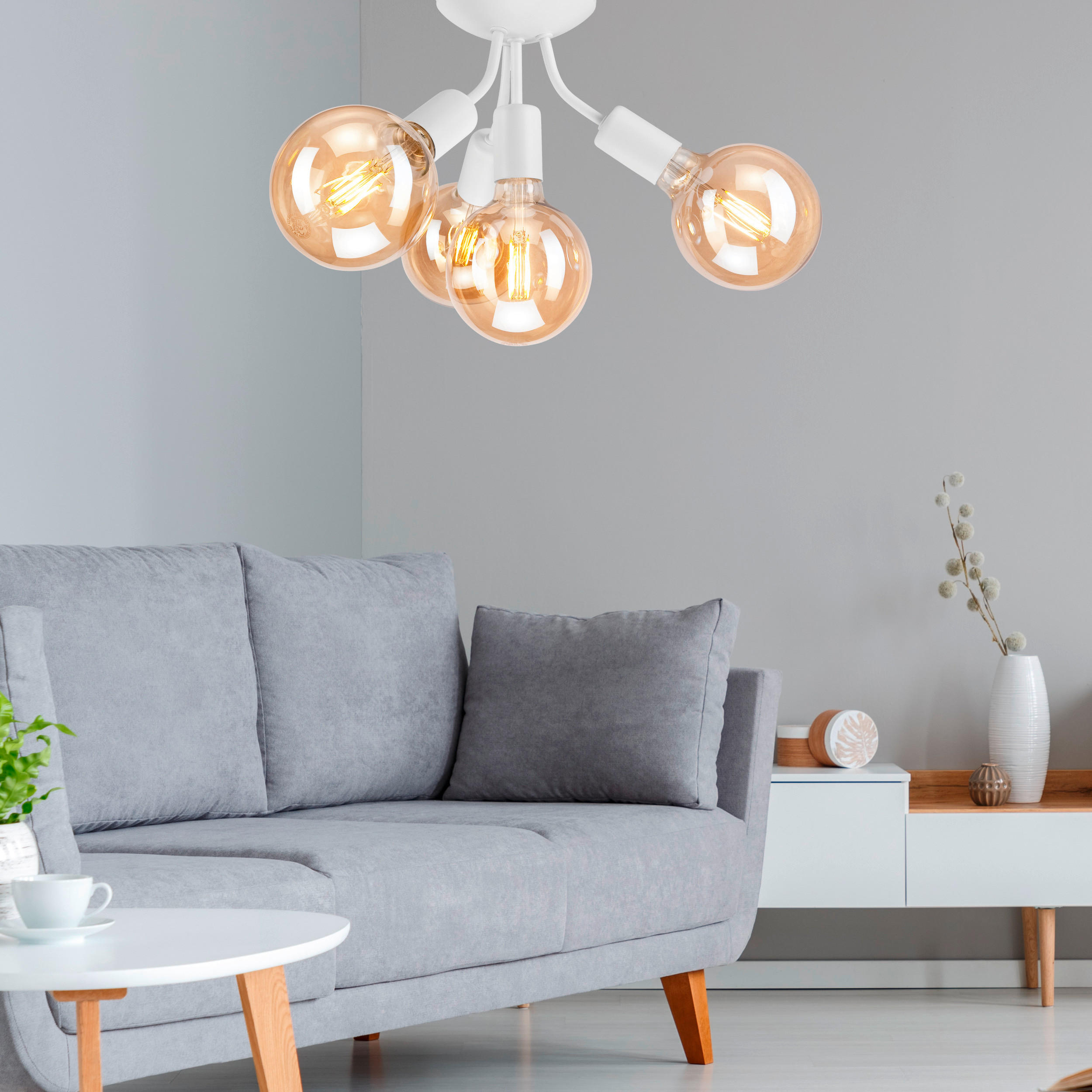 Thumbnail - Deckenleuchte Viggo, Weiß Hochglanz, Metall, 17 cm, Made in Europe, Europäischer Sicherheitsstandard, Lampen & Leuchten,...