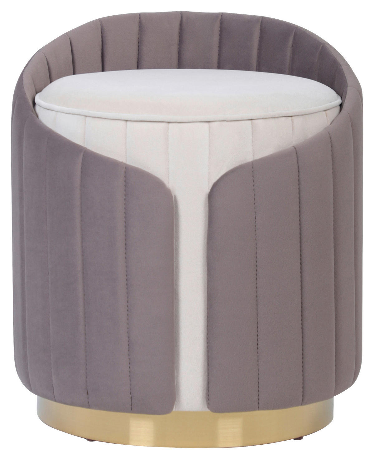 TABURET, textil, 40/45 cm - barvy zlata/béžová, Design, kov/textil (40/45cm) - MID.YOU