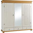 KLEIDERSCHRANK 3 -türig Kiefer massiv Kieferfarben, Weiß - Weiß/Kieferfarben, LIFESTYLE, Holz/Metall (195/218/62cm) - CARRYHOME