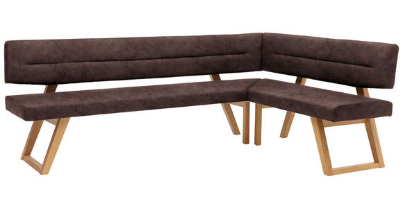 ECKBANK 215/155 cm in Braun - Eichefarben/Braun, KONVENTIONELL, Holz/Textil (215/155cm) - Dieter Knoll