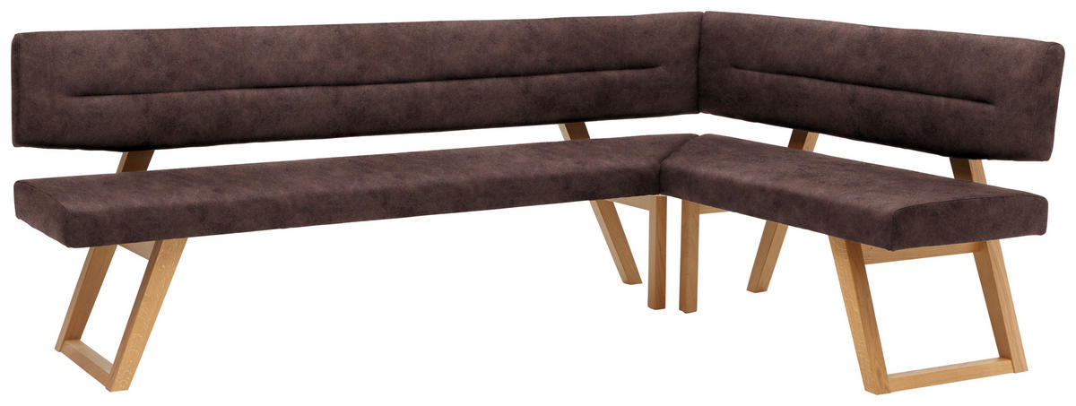 ECKBANK 215/155 cm  in Braun  - Eichefarben/Braun, KONVENTIONELL, Holz/Textil (215/155cm) - Dieter Knoll
