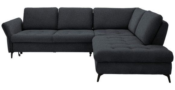 ECKSOFA in Bouclé Schwarz  288/233 cm  - Schwarz, Natur, Textil/Metall (288/233cm) - Valnatura