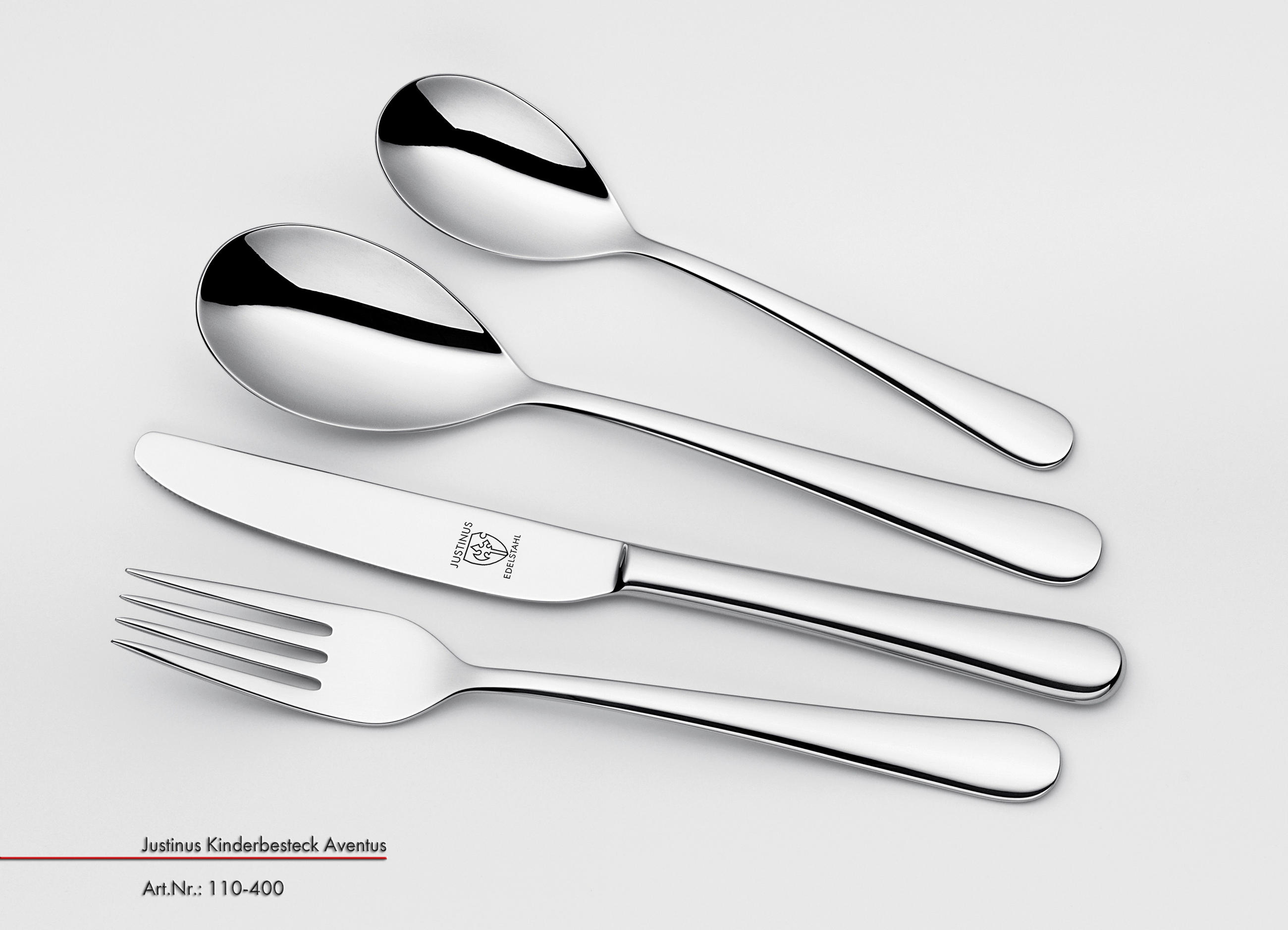 KINDERBESTECK - Edelstahlfarben, Basics, Metall - Justinus