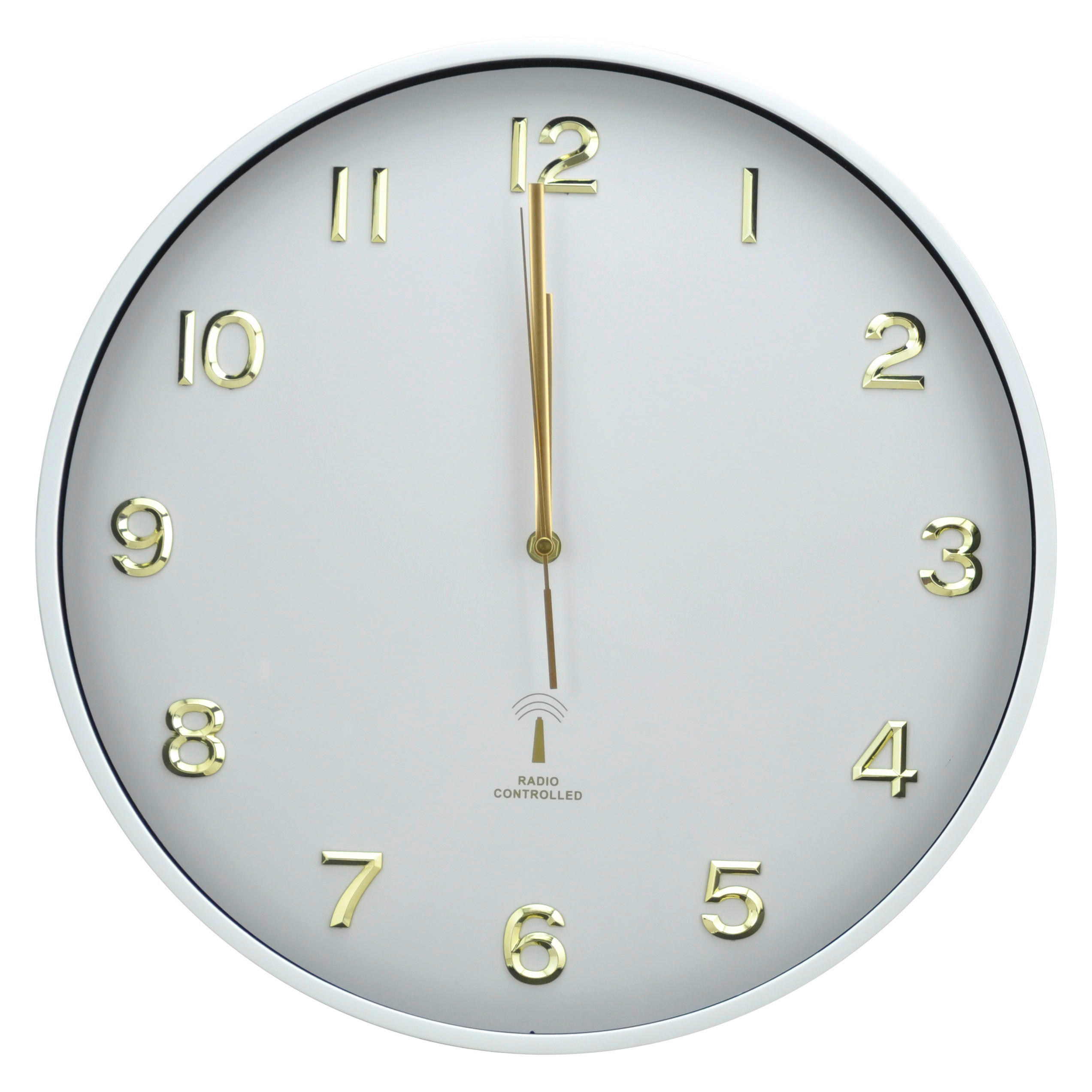 RÁDIOM RIADENÉ HODINY,  - biela, Basics, plast/sklo (40cm) - Ambia Home