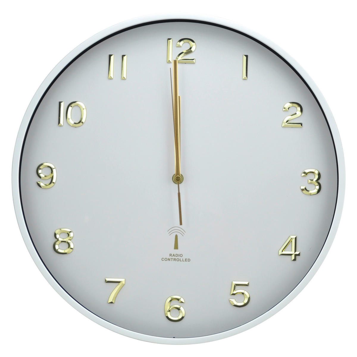 RÁDIEM ŘÍZENÉ HODINY bílá 40 cm - bílá, Basics, plast/sklo (40cm) - Ambia Home