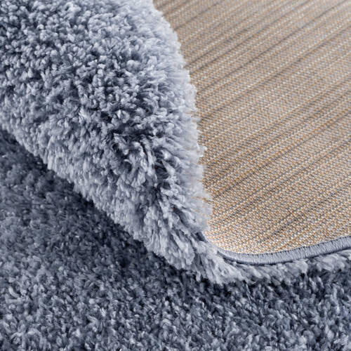 Thumbnail - Novel Hochflorteppich Porto, Blau, Textil, Uni, rund, für Fußbodenheizung geeignet, Teppiche & Böden, Teppiche, Hochflor...