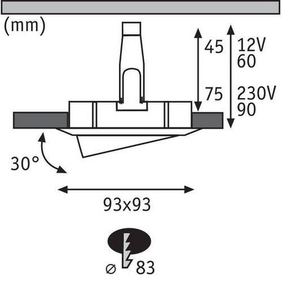 LED-DECKENLEUCHTE 9,3 cm  - Chromfarben/Weiß, Basics, Metall (9,3cm) - Paulmann