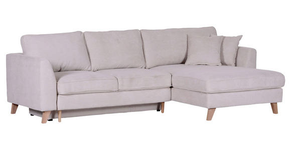 ECKSOFA Naturfarben Cord - Buchefarben/Naturfarben, Design, Holz/Textil (271/165cm) - Carryhome