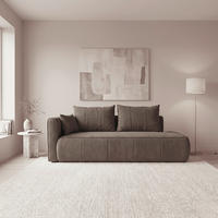 RÉCAMIERE HEVIA in Bouclé Braun  inkl.  - Schwarz/Braun, Design, Kunststoff/Textil (98/97/235cm) - MID.YOU
