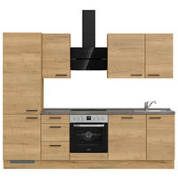 KÜCHENLEERBLOCK 270 cm   in Eichefarben, Schieferfarben  - Schieferfarben/Eichefarben, MODERN, Holzwerkstoff/Metall (270cm) - Nobilia