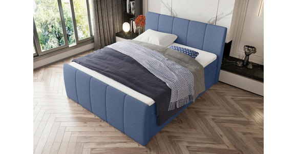 BOXSPRINGBETT 180/200 cm  in Blau  - Blau/Schwarz, KONVENTIONELL, Kunststoff/Textil (180/200cm) - Carryhome