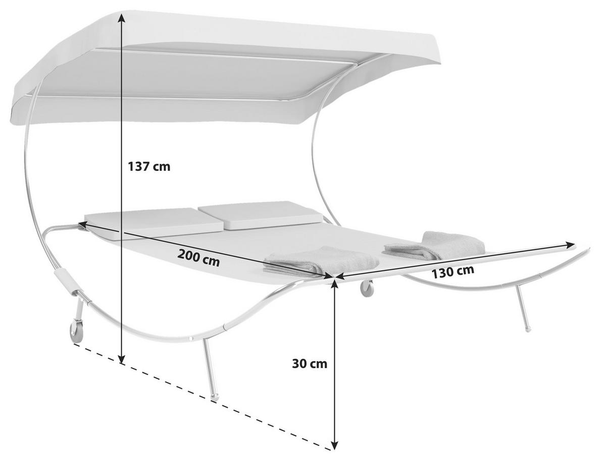 DOPPELLIEGE 130/137/200 cm  - Schwarz, Basics, Textil/Metall (130/137/200cm) - MID.YOU