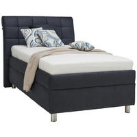 POLSTERBETT 100/200 cm  Dunkelblau  - Weiss/Silberfarben, Konventionell, Holz/Textil (100/200cm) - Esposa