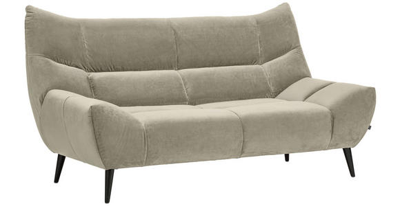 2-SITZER-SOFA Mikrofaser Creme  - Creme/Schwarz, Design, Textil/Metall (193/106/101cm) - Xora