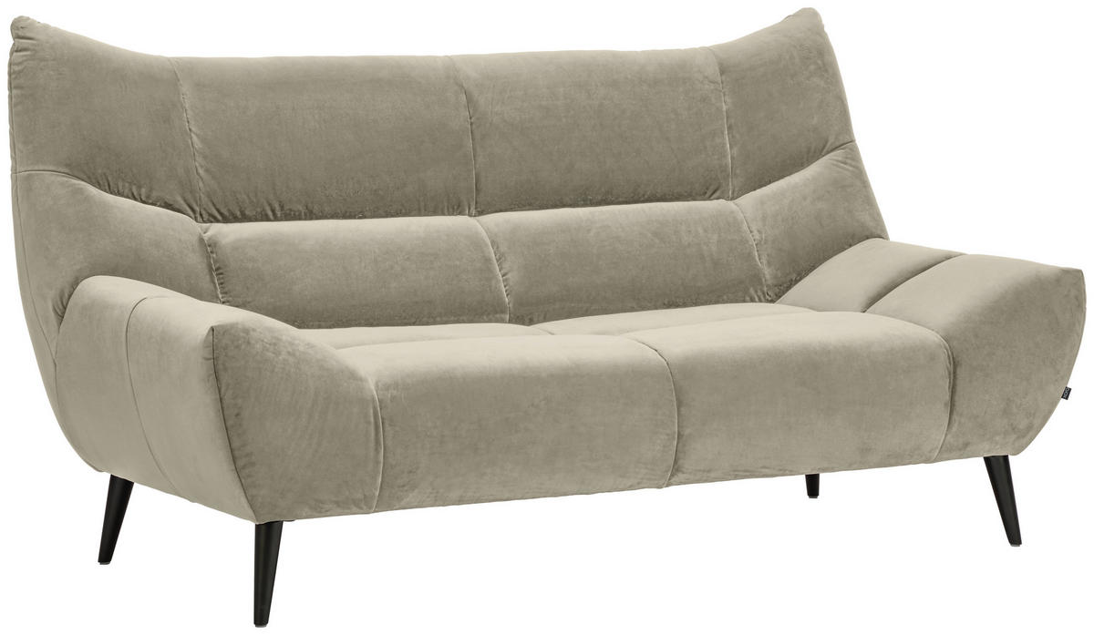 CANAPÉ 2 PLACES in Mikrofaser Creme  - Creme/Schwarz, Design, Textil/Metall (190/106/99cm) - Xora
