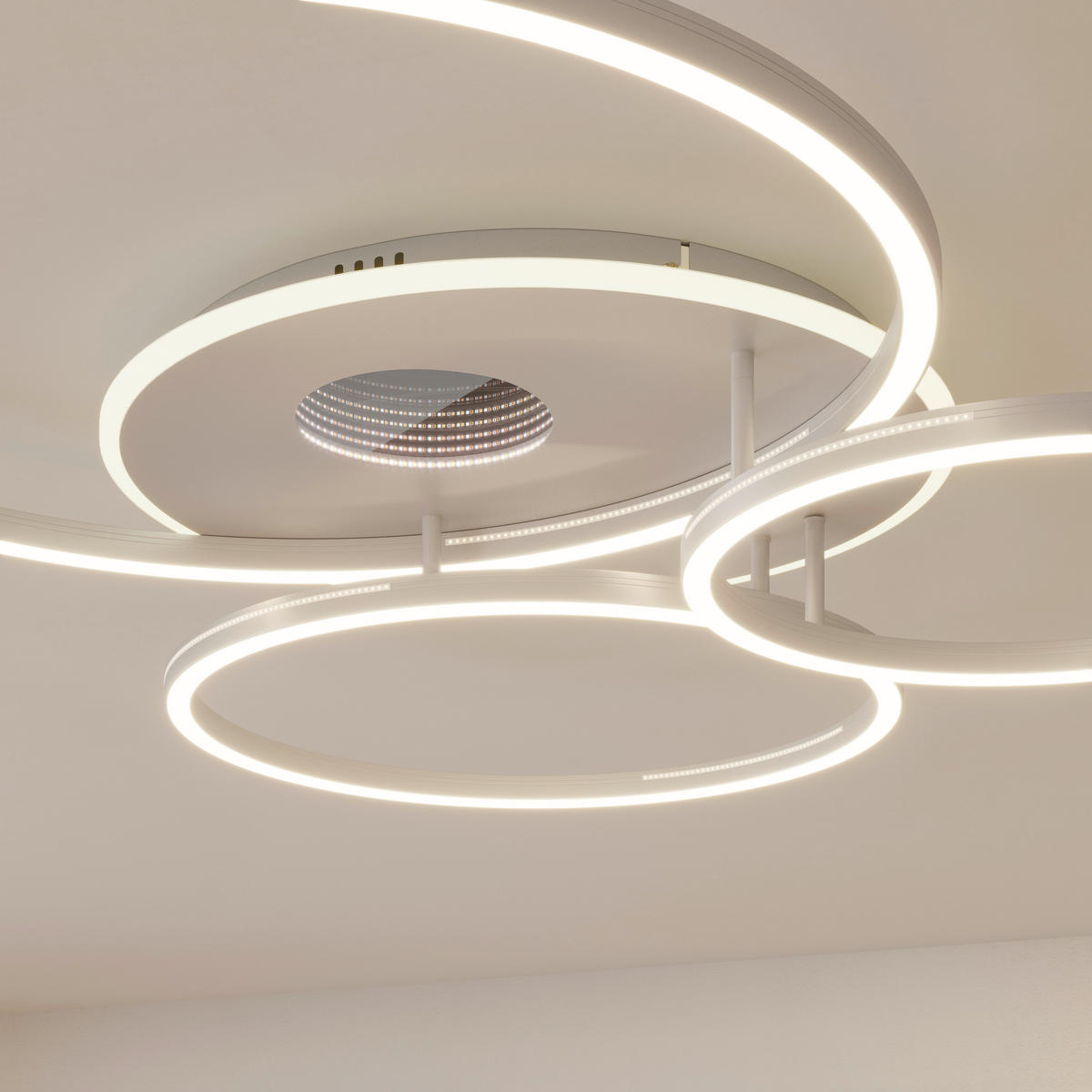 LED-DECKENLEUCHTE Oria 111/86/13 cm  - Nickelfarben, Design, Kunststoff/Metall (111/86/13cm) - Novel