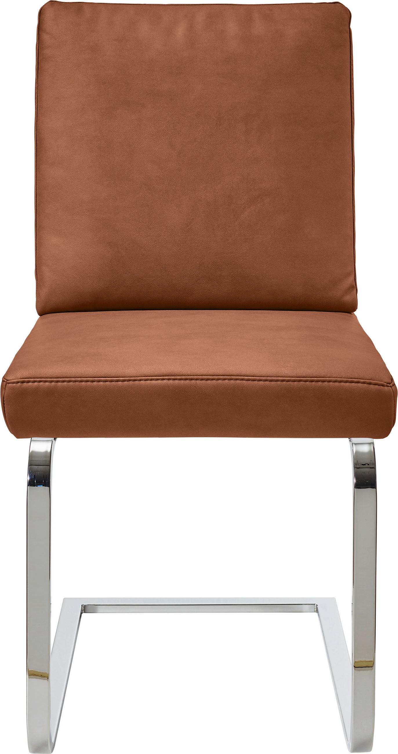 SCHWINGSTUHL  in Stahl Mikrofaser  - Chromfarben/Braun, Design, Textil/Metall (46/92/60cm) - Dieter Knoll