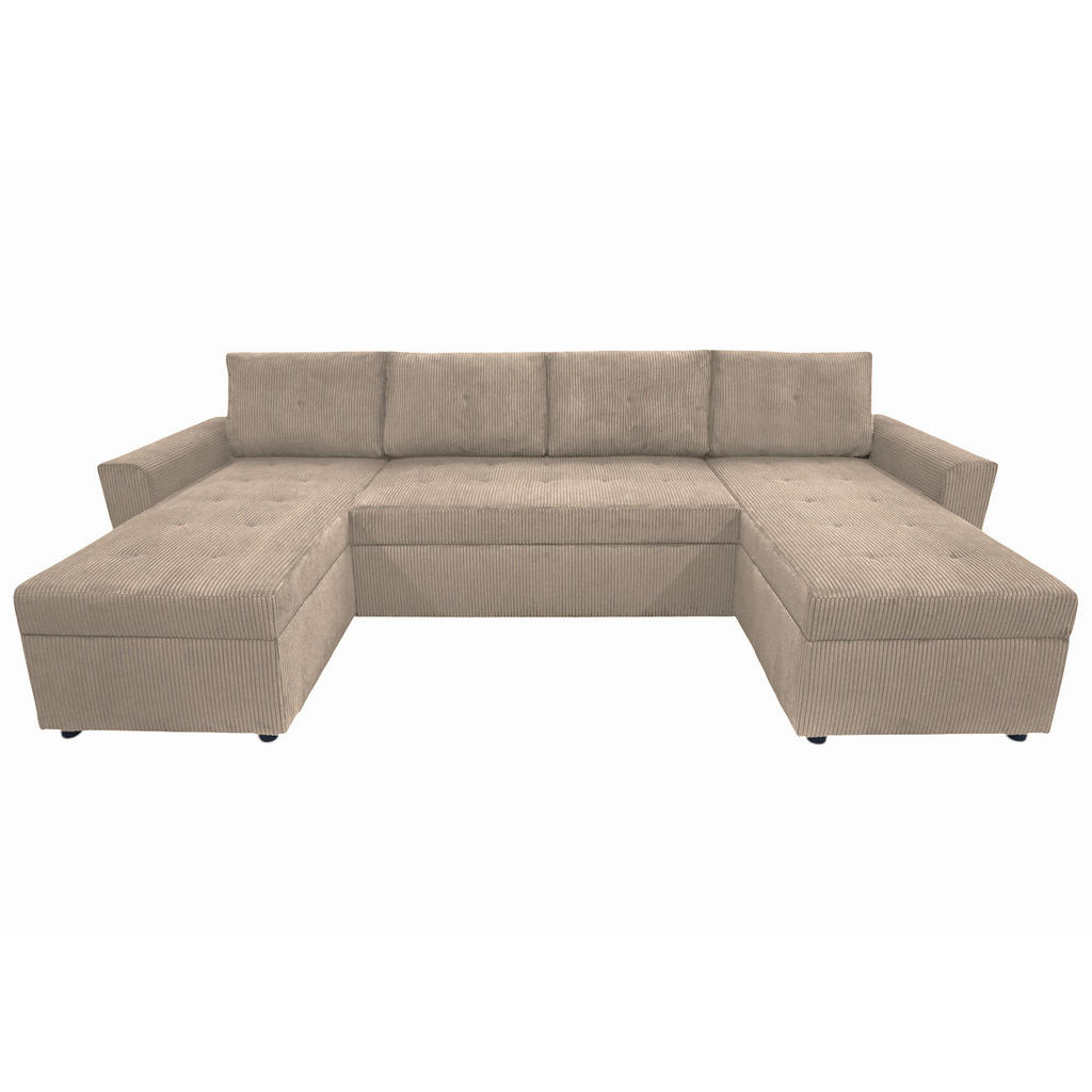 Thumbnail - Mid.you Wohnlandschaft Termoli, Taupe, Textil, 4-Sitzer, Füllung: Schaumstoff, U-Form, 296x155 cm, Made in EU, Liegefunk...