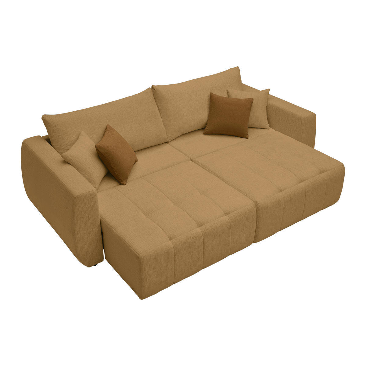 SCHLAFSOFA in Chenille, Jacquard Senfgelb  - Gelb/Senfgelb, Kunststoff/Textil (245/74-90/104cm) - MID.YOU