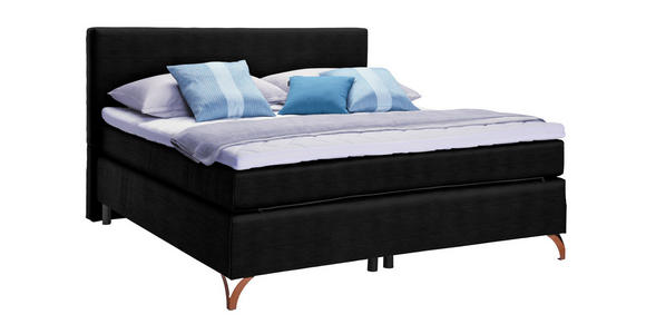 BOXSPRINGBETT 120/200 cm  in Schwarz  - Schwarz/Kupferfarben, KONVENTIONELL, Textil/Metall (120/200cm) - Esposa