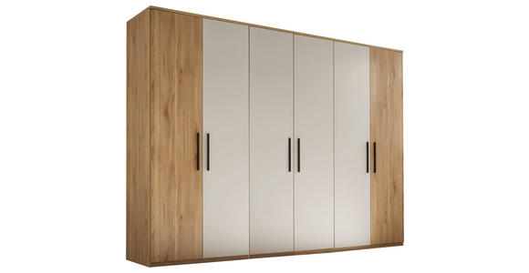 DREHTÜRENSCHRANK 300/228/60 cm,  in Eichefarben, Kaschmir, 6-türig  - Kaschmir/Eichefarben, Design, Holzwerkstoff/Metall (300/228/60cm) - Xora