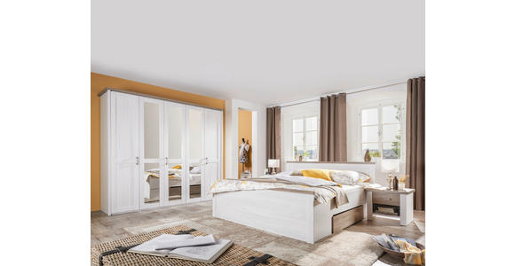 BETTANLAGE 180/200 cm in Weiß, Trüffeleichefarben - Trüffeleichefarben/Weiß, LIFESTYLE, Holzwerkstoff (180/200cm) - Carryhome