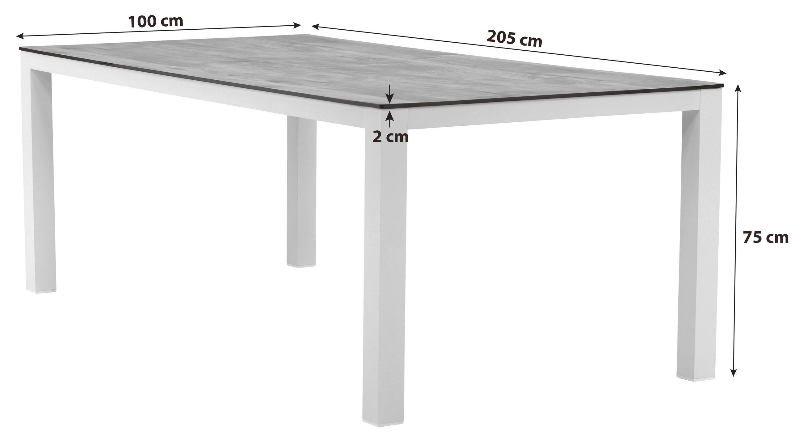 Thumbnail - Gardenson Gartentisch, Grau, Weiß, Metall, Kunststoff, rechteckig, eckig, 100x75x205 cm, wetterbeständig, Gartenmöbel, G...