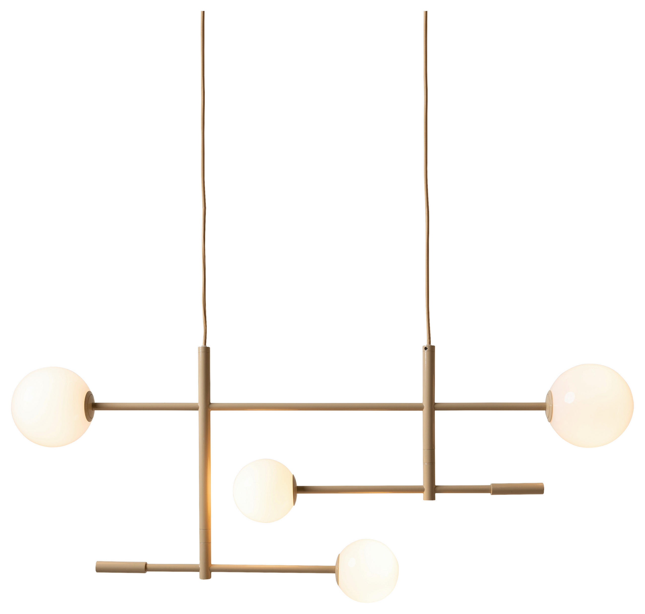 HÄNGELEUCHTE It's about RoMi 97/13/218 cm   - Beige/Weiß, Design, Glas/Metall (97/13/218cm) - It's about Romi