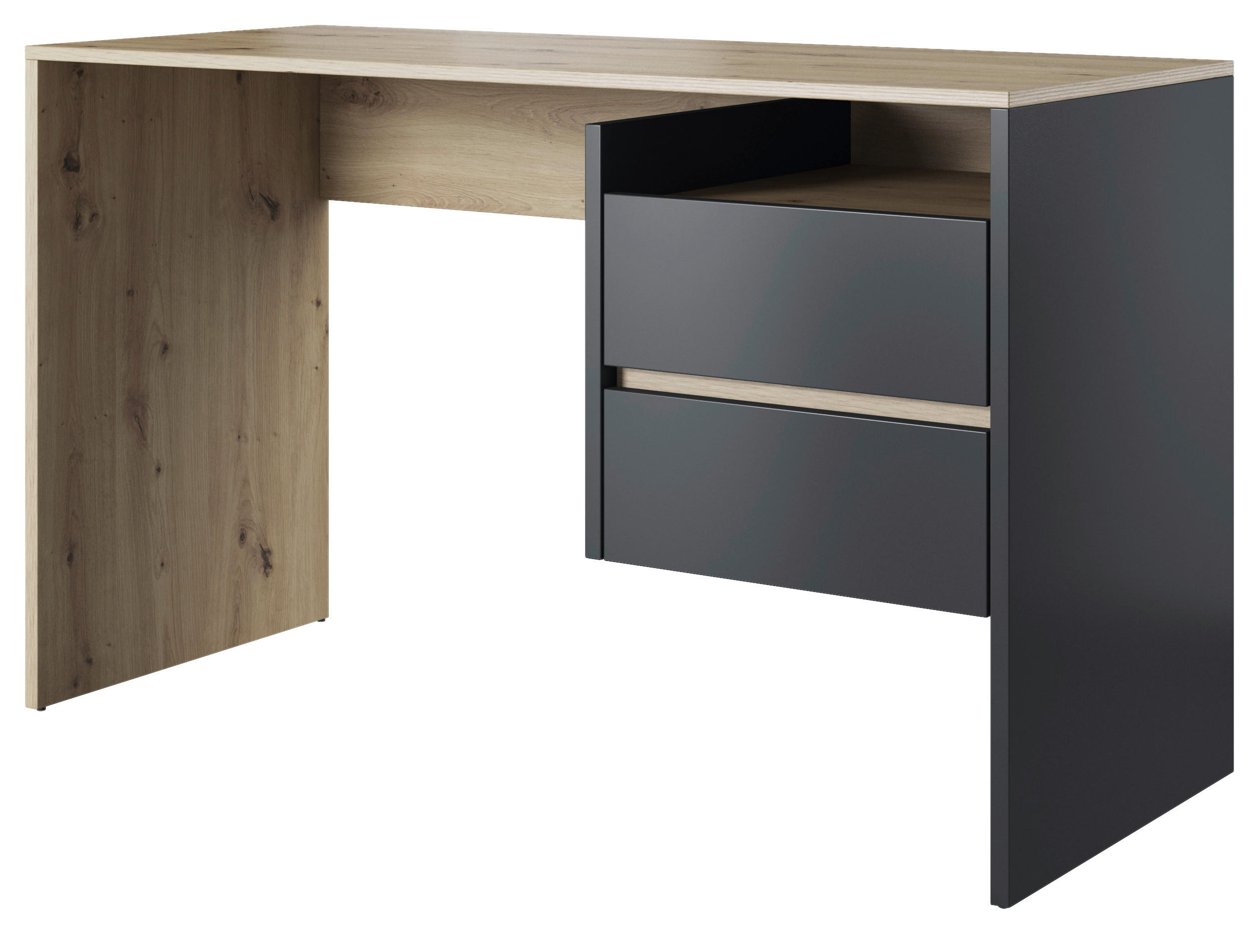 Schreibtisch Mit Stauraum B 125cm H 75,5cm Paco 3, Eiche