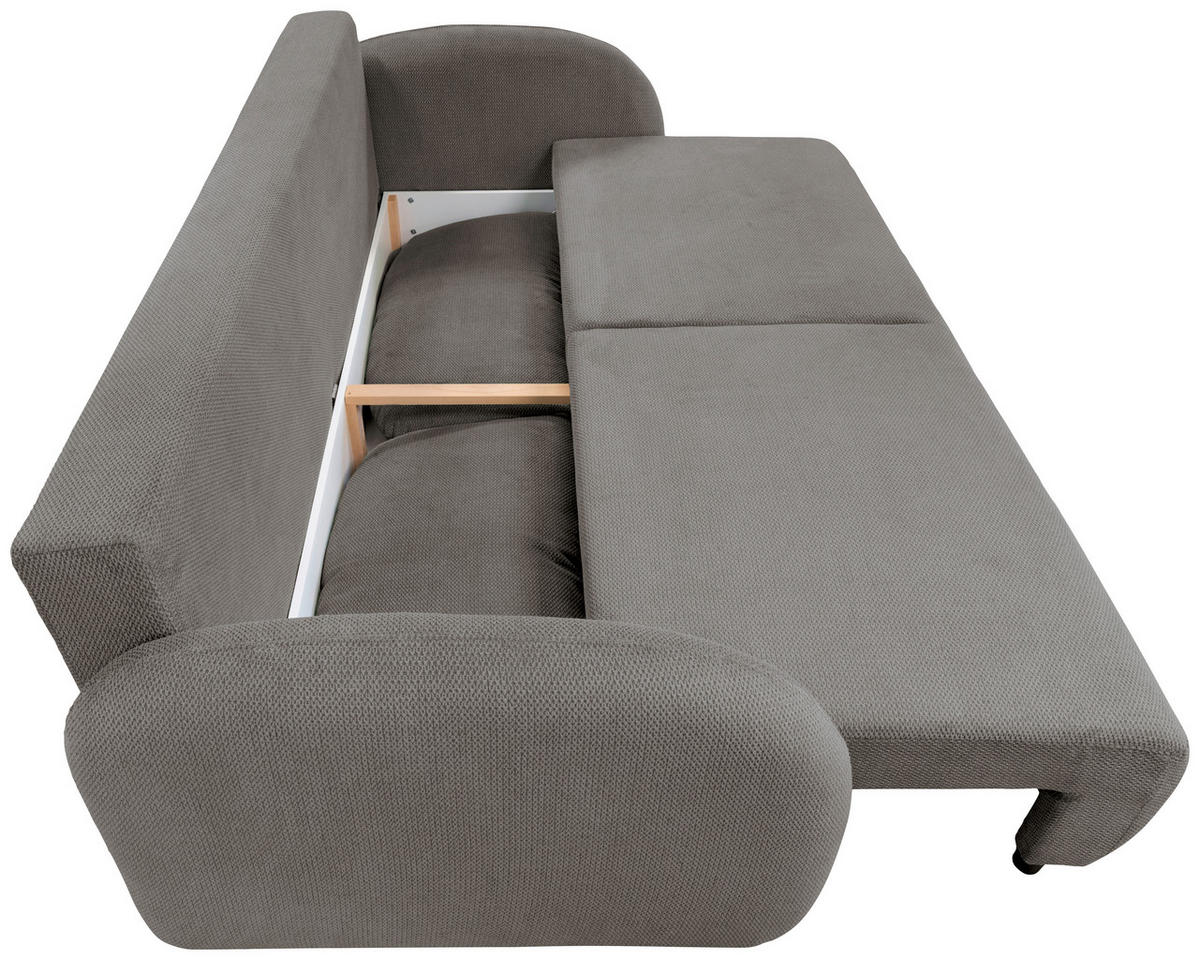 SCHLAFSOFA ROMA  mit Struktur Hellbraun  - Hellbraun/Schwarz, Design, Textil (230/90/105cm) - MID.YOU