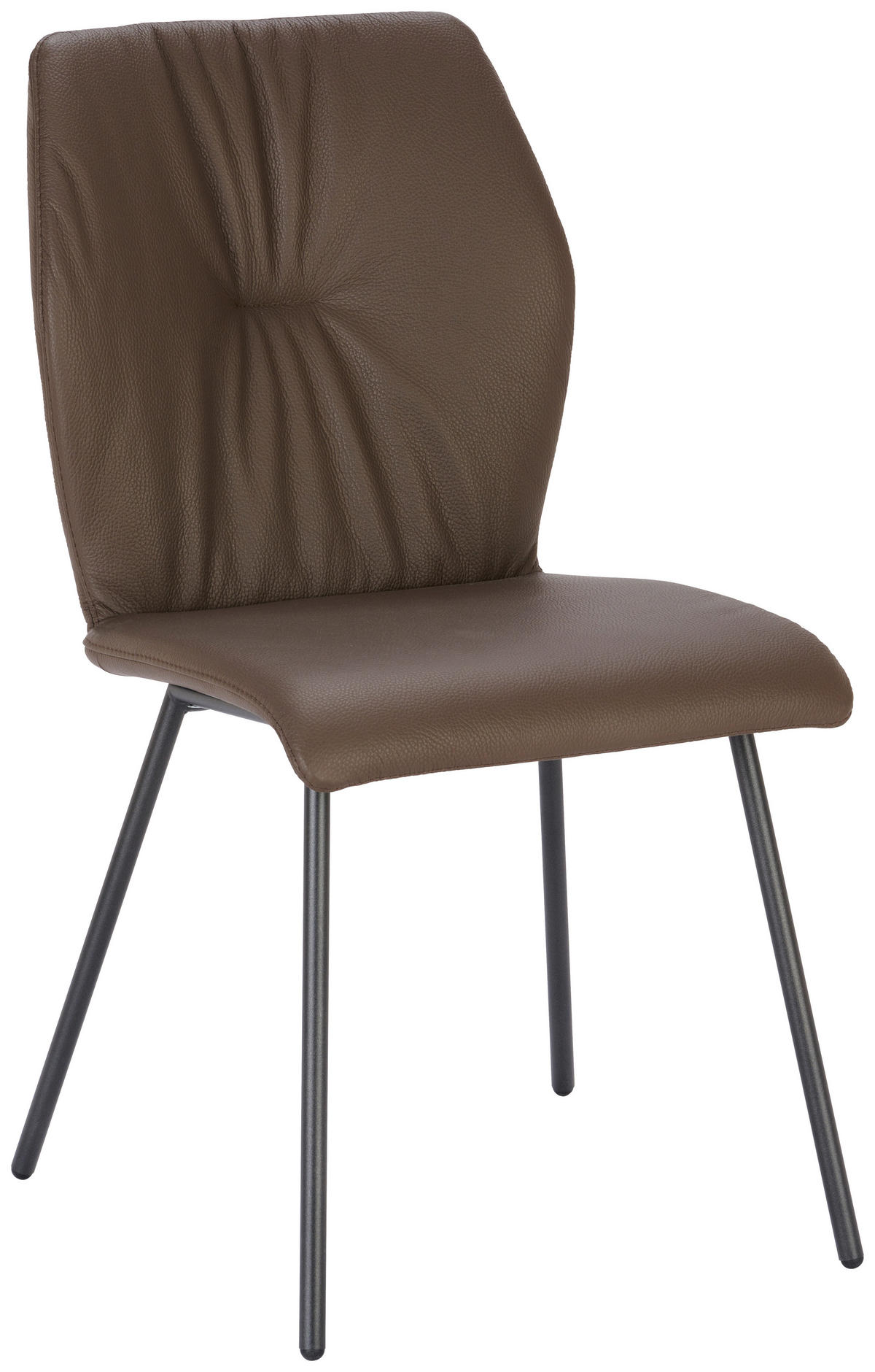 STUHL  in Stahl Mikrofaser  - Anthrazit/Dunkelbraun, Design, Textil/Metall (49/89/59cm) - Bert Plantagie