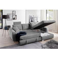 ECKSOFA in Mikrofaser Hellgrau  - Chromfarben/Hellgrau, MODERN, Kunststoff/Textil (276/193cm) - Hom`in