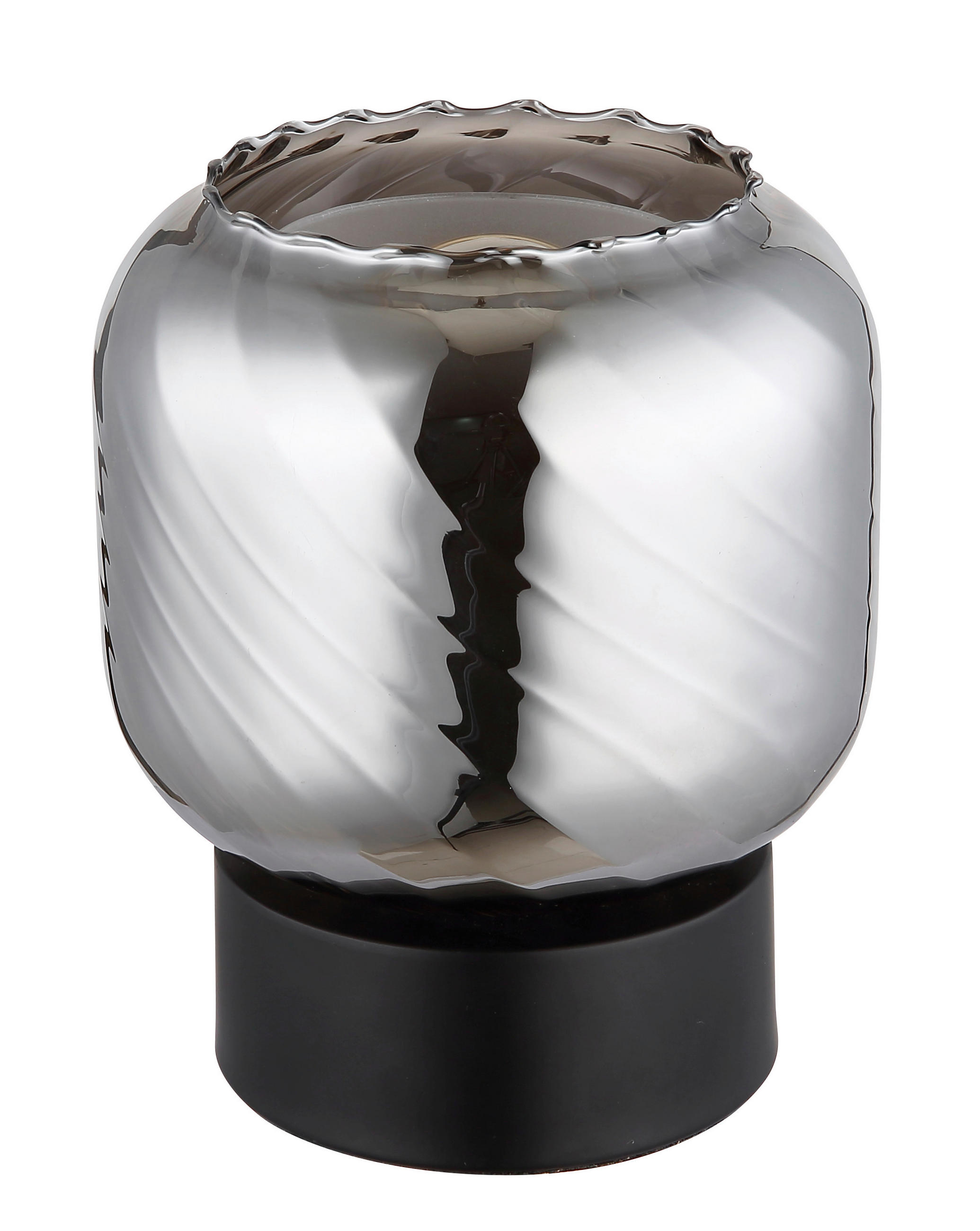 TISCHLEUCHTE 14/17 cm   - Opal/Schwarz, Design, Glas/Kunststoff (14/17cm) - Globo