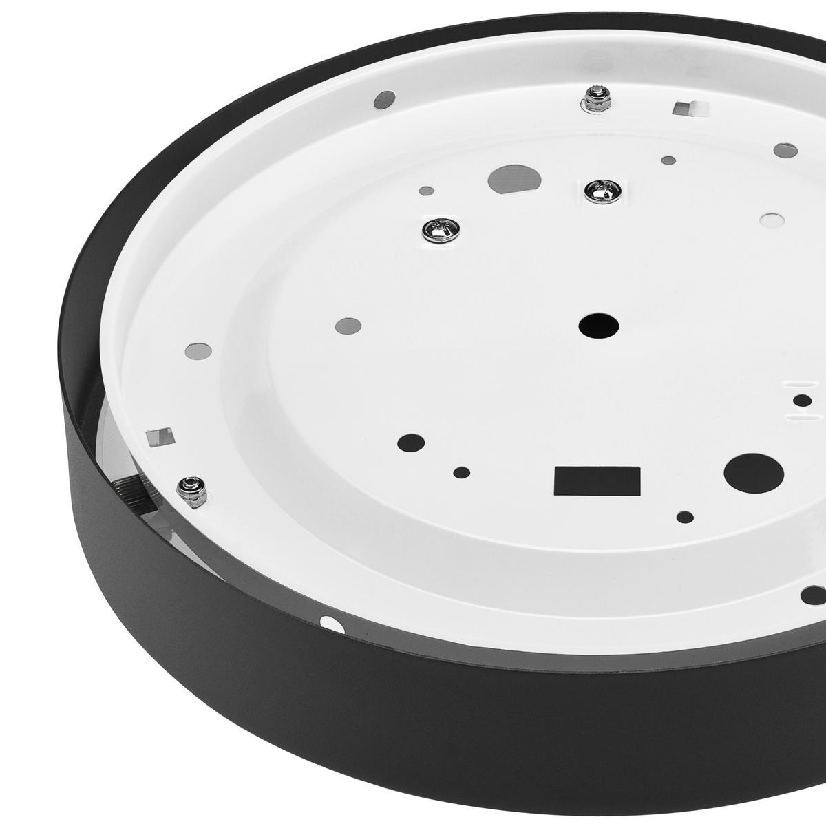 DECKENLEUCHTE DANTE 36/8 cm   - Schwarz Hochglanz, KONVENTIONELL, Glas/Metall (36/8cm)