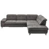 ECKSOFA in Chenille Grau  - Chromfarben/Grau, Design, Textil/Metall (310/260cm) - Beldomo Speed