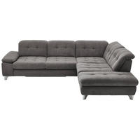 ECKSOFA in Chenille Grau  - Chromfarben/Grau, Design, Textil/Metall (310/260cm) - Beldomo Speed