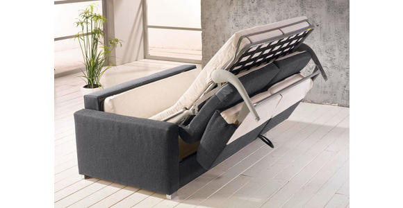 SCHLAFSOFA in Webstoff Grau - Chromfarben/Grau, KONVENTIONELL, Metall (188/86/97cm) - Novel