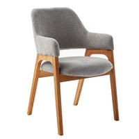 ARMLEHNSTUHL   Bouclé  Grau  - Wildeiche/Grau, Modern, Holz/Textil (56/86/62cm) - MID.YOU