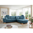 ECKSOFA in Mikrofaser Blau  - Wildeiche/Blau, Natur, Holz/Textil (286/236cm) - Voleo