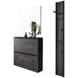 GARDEROBE 3-teilig  in 133/195/20 cm  - Anthrazit, Design, Glas/Holz (133/195/20cm) - Johann Jakob