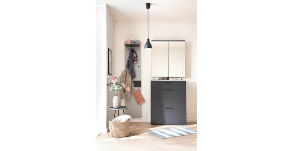 GARDEROBE 3-teilig in 220/200/38 cm - Anthrazit/Grau, KONVENTIONELL, Holzwerkstoff (220/200/38cm) - Moderano