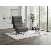 RELAXSESSEL EVE E Echtleder Kopfteilverstellung, Rücken echt    - Anthrazit/Schwarz, Basics, Leder/Metall (80/109/98cm) - Sit & More