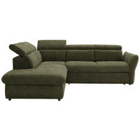 ECKSOFA  in Mikrofaser Grün  224/254 cm  - Schwarz/Grün, Design, Kunststoff/Textil (224/254cm) - Stylife