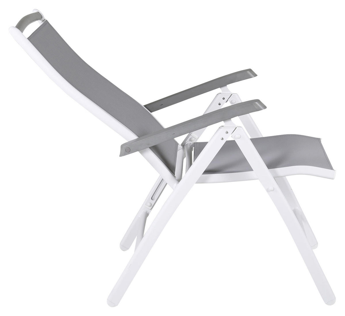 GARTENSESSEL-SET Metall Grau, Weiß  - Weiß/Grau, KONVENTIONELL, Metall (60/110/60cm) - Gardenson