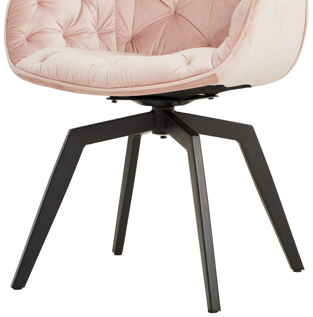 ARMLEHNSTUHL  in Eisen Samt  - Schwarz/Rosa, MODERN, Holz/Textil (58/83/63cm) - Livetastic